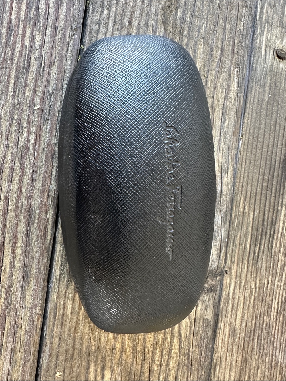 Salvatore Ferragamo Black Textured Eyewear Case